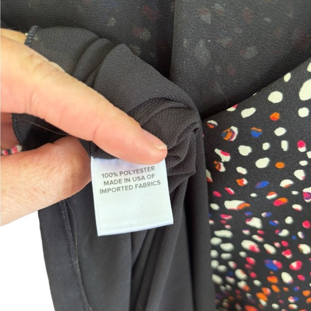 Evereve Allison Joy Marlee Shift Dress Black w/ Multicolor Dots Size Medium - Picture 5 of 6